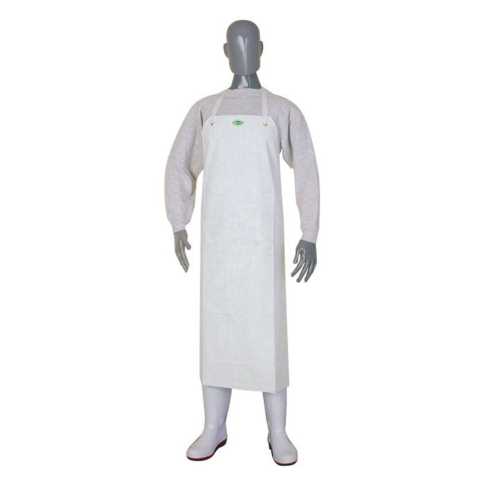 [仕様]：■表面・裏面：抗菌配合PVC■中間：ポリエステル100％■層厚：0.37mm■高周波ウェルダー加工■紐：アクリル平130cm×2本[用途]：■炊事