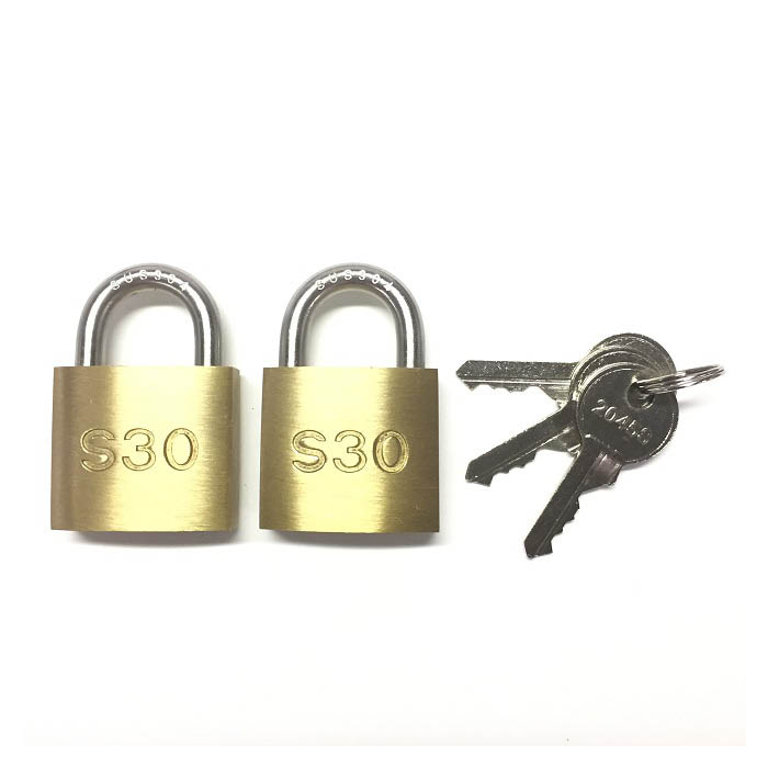 ステン弦Wロック南京錠 2個入 30mm 同一鍵番号