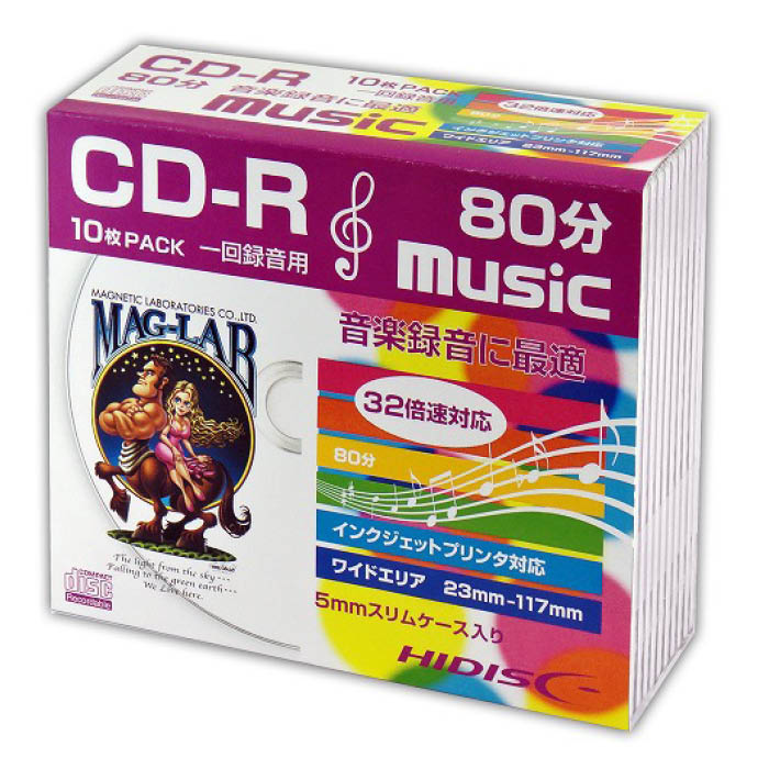 【エントリーでポイント10倍】HIDISC 音楽用CDーR(ケース入り) 10枚 HDCR80GMP10SC【2024/5/9 20時 - 5/16 1時59分】