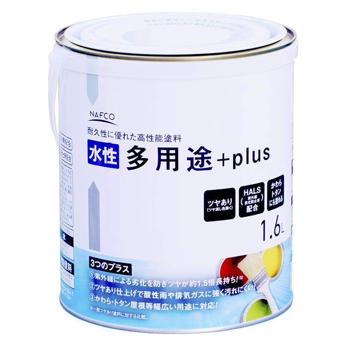 ナフコ 水性多用途plus 1.6L クリヤ