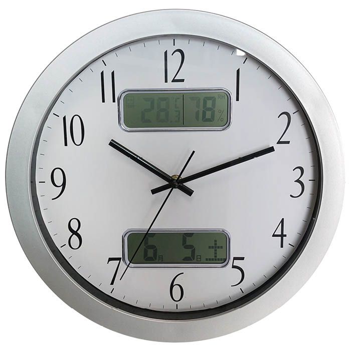 日付・温湿度表記電波掛時計 SL デュオ