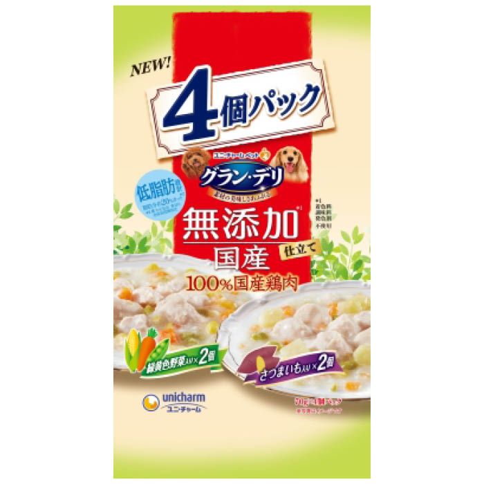 ユニ・チャーム グランデリ無添加緑黄色野菜×さつまいも 70g×4