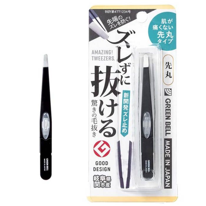 [特長]：■新開発のズレ止めで先端のズレを防ぐ!■先端が開かないガッチリ構造。短い毛・細い毛・太い毛も抜ける。■肌が痛くない先丸タイプ。[材質]：■本体／13crステンレススチール■バネ／18-8ステンレススチール■ズレ止め／ポリカーボネート[内容量]：1個入[注意事項]：■使用上の注意をよく読んでからご使用ください。