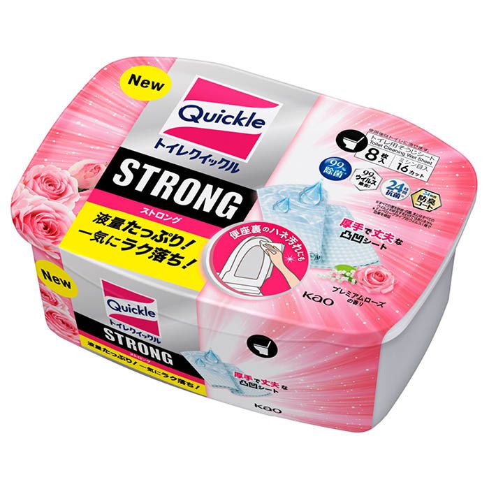 花王 トイレクイックルストロング プレミアムローズの香り容器入8枚