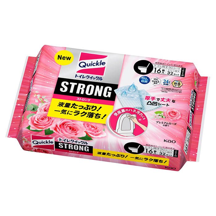 花王 トイレクイックルストロング プレミアムローズの香り詰替16枚