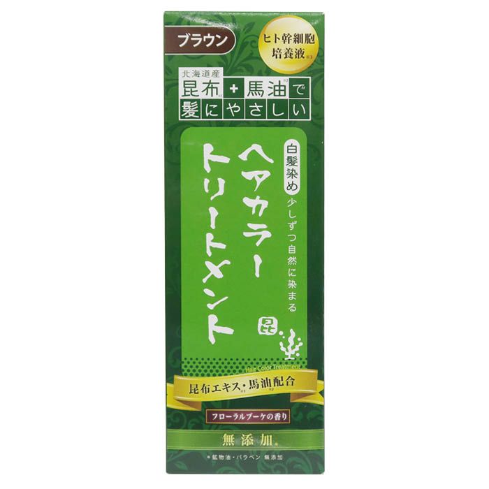 三和通商 昆布と馬油のヘアカラートリートメント ブラウン 200g