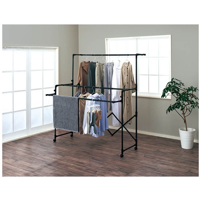 【エントリーでポイント10倍】折りたたみ伸縮多機能物干し PSBK-10マットブラック【2025/12/4 20:00 - 2025/12/11 01:59】