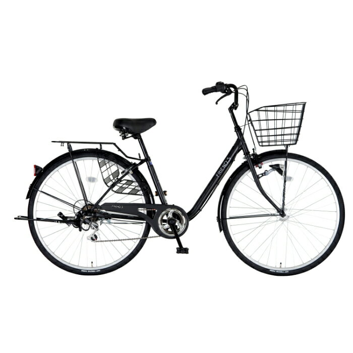 パンクしにくい軽快車フレンズBAA27T 6段LEDオート マットブラック