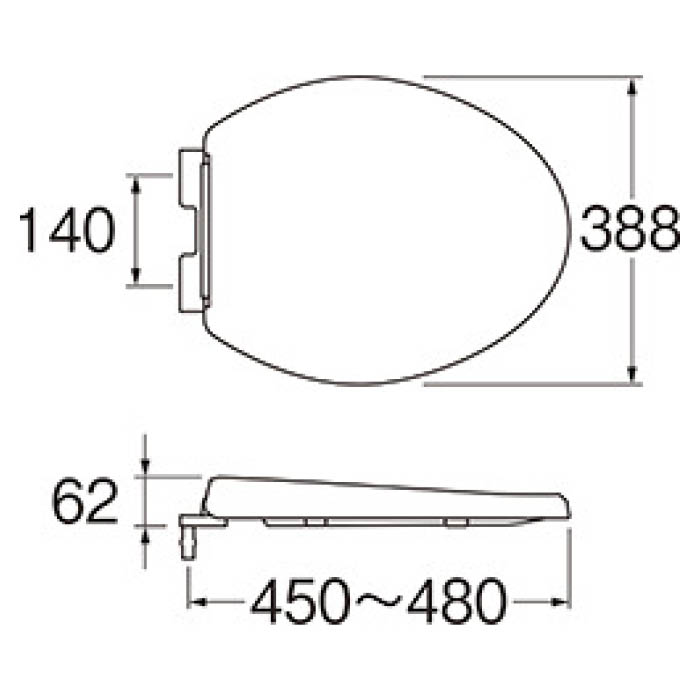 SANEI サンエイ 前丸便座 PW-9032-I 2