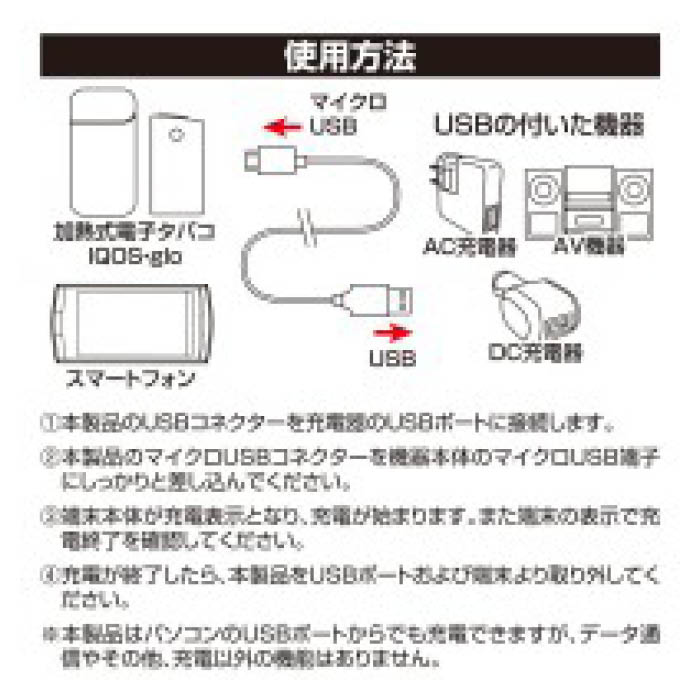 ホームプラザナフコ楽天市場店のラスタバナナ IQOS　充電専用ケーブル20cm RBIQ035｜アングル2