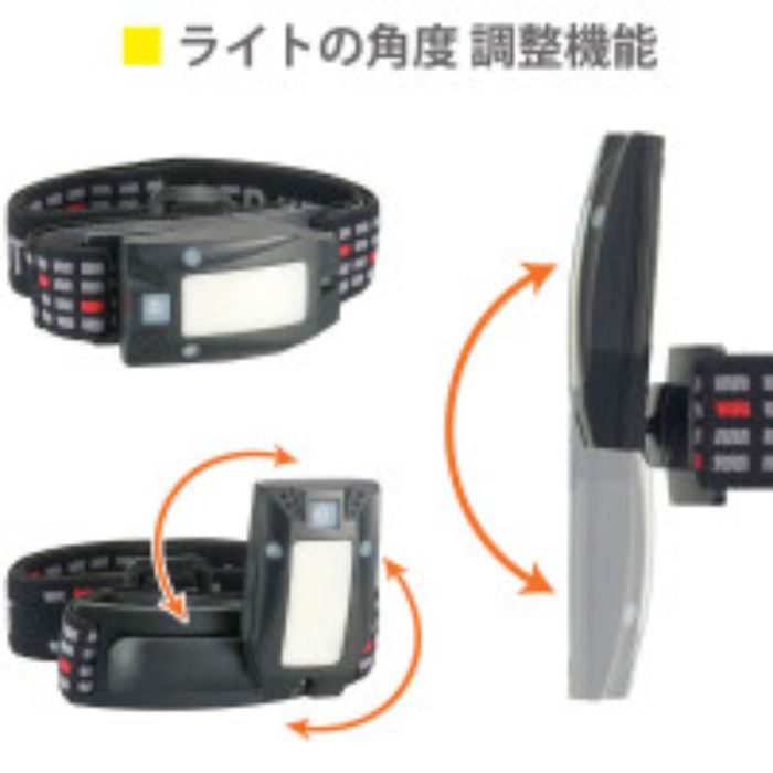 オーム電機 LED充電ヘッドライト LC-HUS180S-K