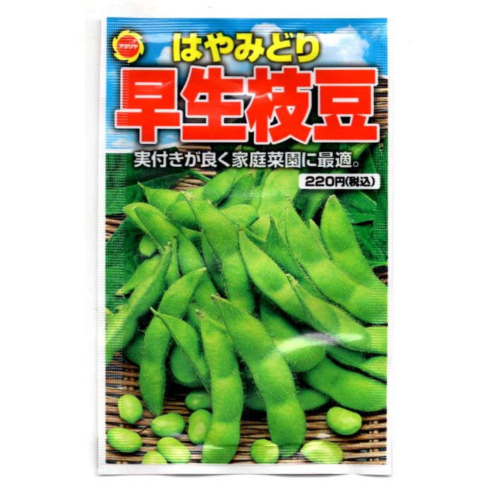 実付きが良く、家庭菜園に最適な早生枝豆です。日当たりの良いところなら土質を選ばず栽培できます。