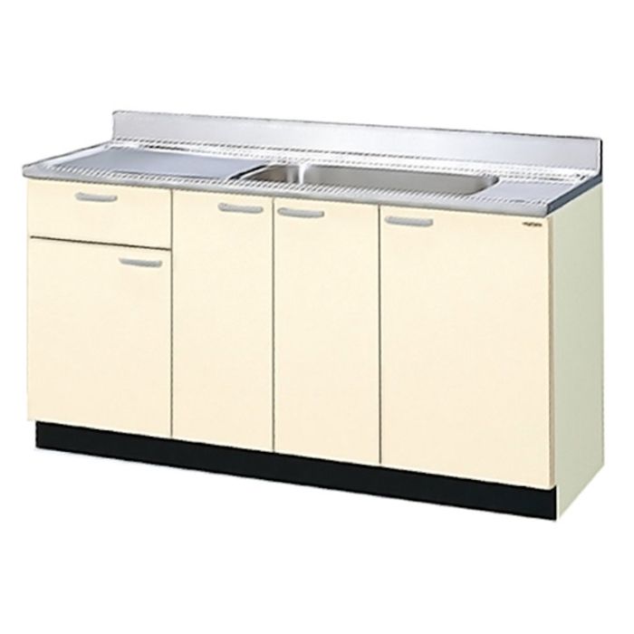 LIXIL 木製流し台　間口150cm　右勝手　アイボリー GKF-S-150MYNR