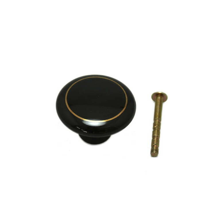 Rakuten - 陶器 金冠ツマミ 黒 38mm 17874