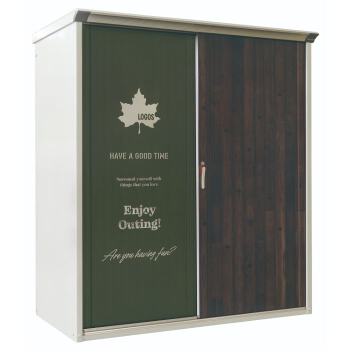 LOGOSオリジナル収納庫 NL177AT-GR【Aパック】屋根幅1723mm グリーン