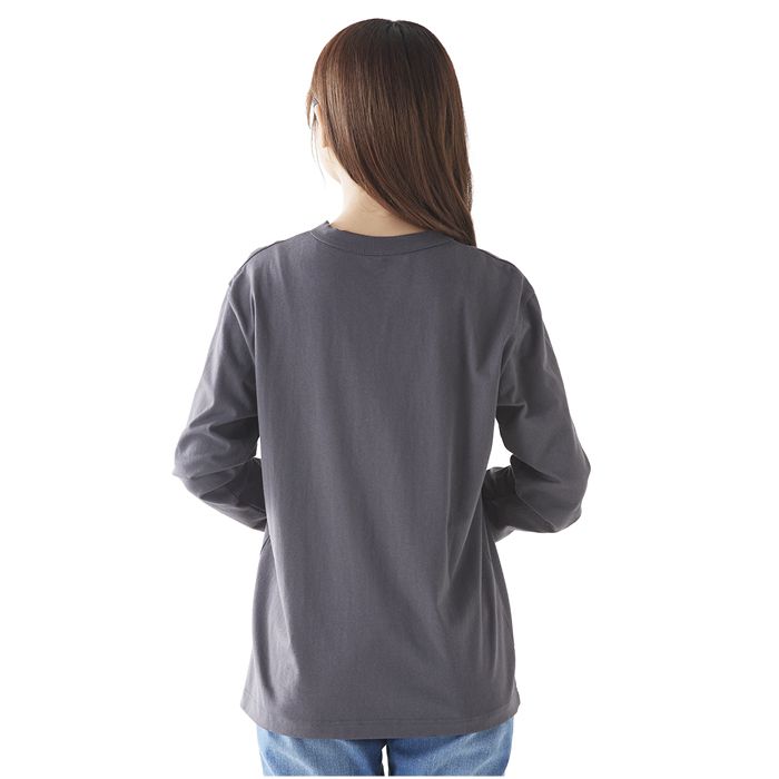 【倉庫 新規登録】ナフコオリジナル コットン長袖クルーTシャツ NF-204 チャコール