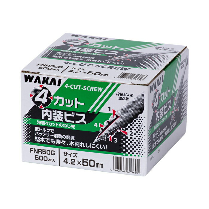 ■先端カットのねじ先とハイ＆ローのねじ山が低トルクでの打ち込みを可能にします。■材質：鉄■仕様：クロメート■入り数：約500本