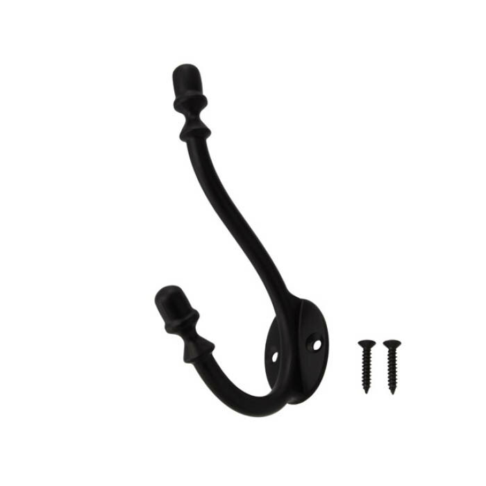 【エントリーでポイント10倍】スタイリッシュ ダブルコートフック ブラック 1個入【2025/12/4 20:00 - 2025/12/11 01:59】
