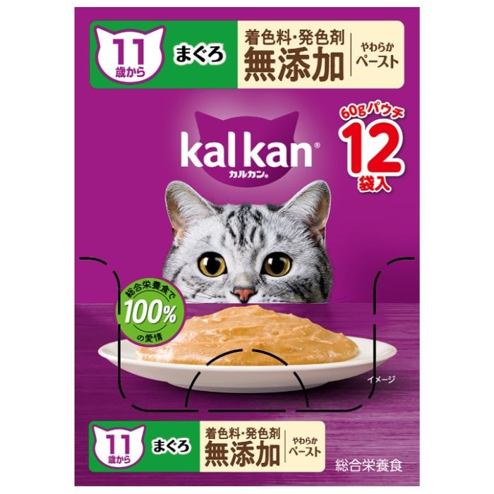 カルカンパウチ 11歳から やわらかペースト まぐろ 着色料 発色剤 無添加 60g×12個