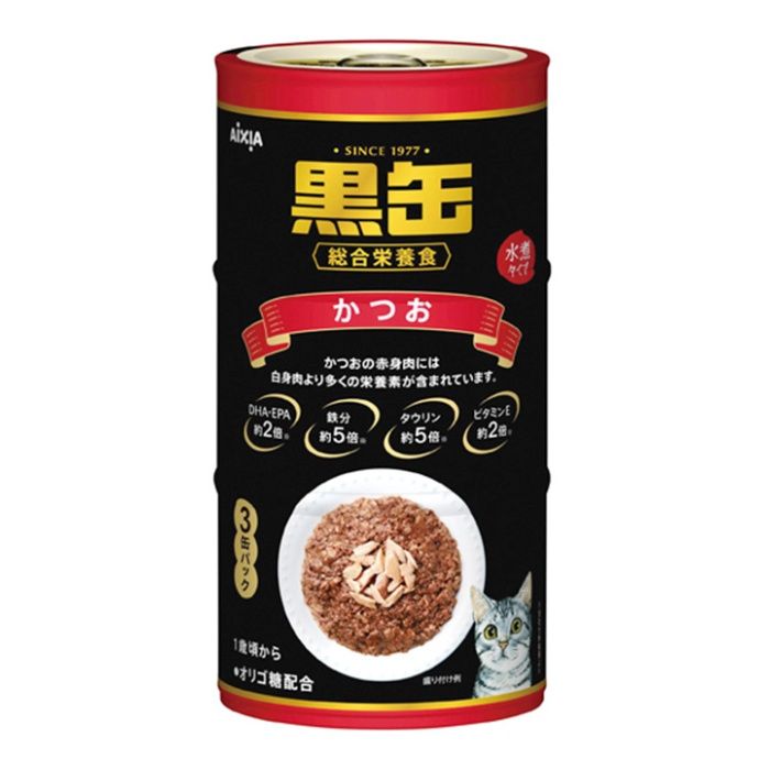 Rakuten - アイシア 黒缶3P　かつお　160g×3