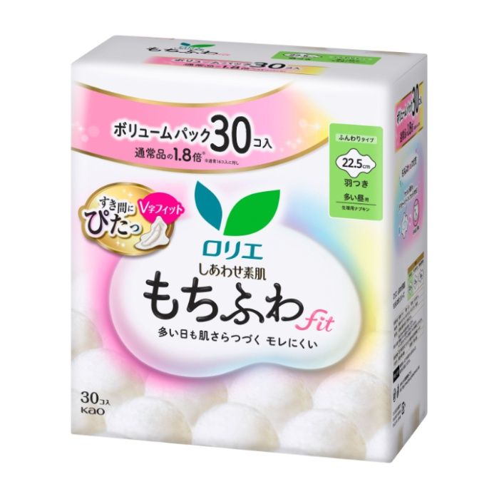花王 ロリエS素肌もちふわfit 多い昼用羽つき30個 nafco-10369641 ホームプラザナフコ楽天市場店 パッケージ画像