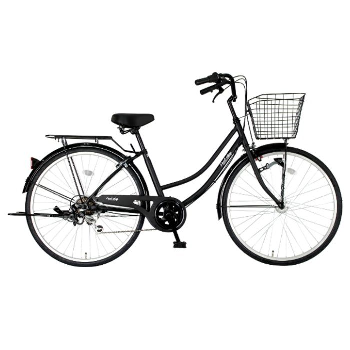 Feel sky カラー軽快車26 6段LEDオート マットブラック