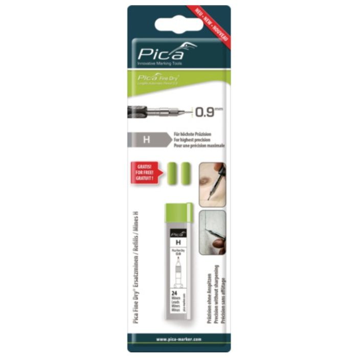 Picaマーカー ピカマーカー　建築用シャープペンシル“Fine　Dry"用替芯　24本入り　黒H 7050SB