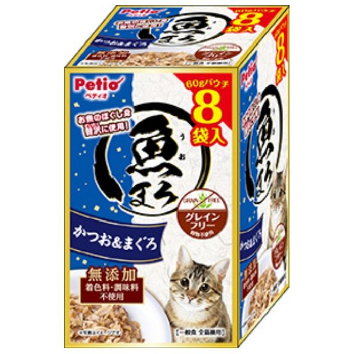 [原材料]：■かつお、まぐろ、増粘安定剤[カラギーナン][栄養成分表示]：■たん白質：11.0％以上、脂質：0.1％以上、粗繊維：1.0％以下、灰分：2.5％以下、水分：85.0％以下[保存方法]：■直射日光や高温多湿を避け、涼しく風通しの良い室内・屋内で保管してください。■開封後は密封して保存し、お早めにお使いください。