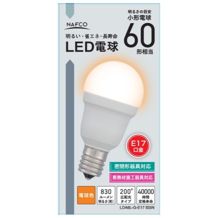 其它 - オーム電機 LED PS E17 60形 電球色 LDA6L-G-E17 IS5N