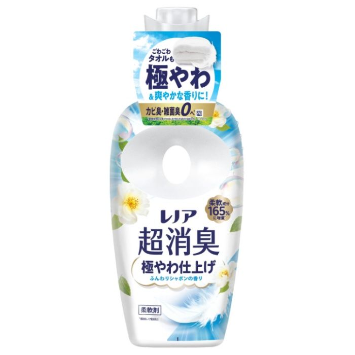[特長]：■湿気から衣類を守り、カビ臭・雑菌臭0へ。ごわごわタオルも極やわ＆爽やかな香りに。（※柔軟剤未使用と比較。すべてのニオイを0にするわけではありません。）■柔軟成分165％に増量。（※当社他レノア超消臭比）■1週間消臭。（※保管状態で）■部屋干しでも生乾き臭を防ぐ。■赤ちゃんの衣類もやわらかく。■洗濯槽のニオイを防ぐ。■静電気ブロック。■花粉ブロック。（※静電気を防ぐ効果による。）[成分]：■界面活性剤（エステル型ジアルキルアンモニウム塩）、安定化剤、香料