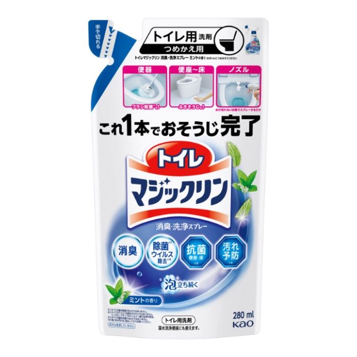 花王 トイレマジックリン消臭・洗浄スプレーミントの香り詰替用 280ml