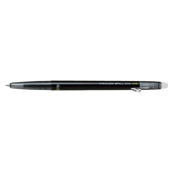 [特長]■フリクションシリーズで最も細書きのボール径0.38mm、超極細タイプの消えるボールペンです。またボディも細身でかさばりません[仕様]■サイズ（約）：最大径Φ9.0mm、全長140mm、ボール径0.38mm（超極細）※フリクションは消せる筆記具です。証書類・宛名など消えてはいけないものには使用しないでください