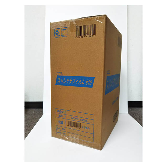 ストレッチフィルム 500mm幅×300m 6巻入箱売