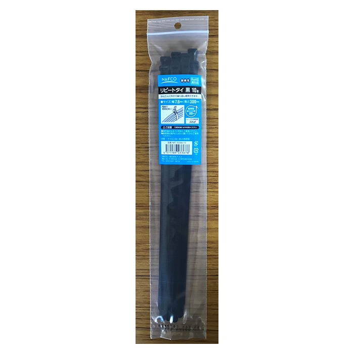 [特長]：■幅：7.6mm 長さ：300mm■最大結束径：80mm■ループ引張強度：22kg■材質：ナイロン66■耐候性■10本入