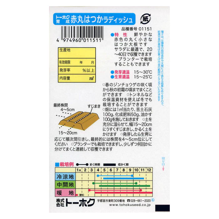 ハツカダイコン 赤丸はつかラディッシュ