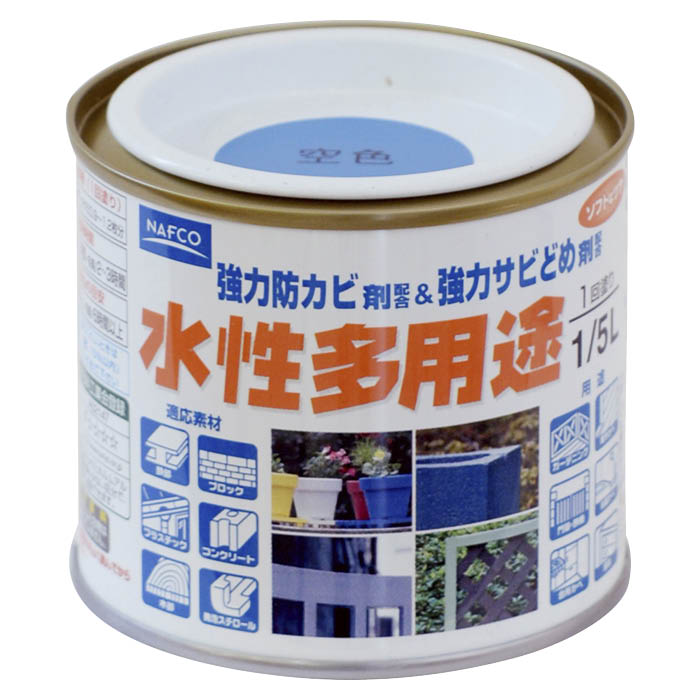 無臭タイプで1回塗り仕上[特長]:■強力サビドメ剤・強力防カビ剤配合でサビやカビの発生を防ぎます。■厚塗りしてもタレにくく、たいへん塗りやすい塗料です。水性なのではみ出し部分のふき取りや道具の洗浄が簡単です。