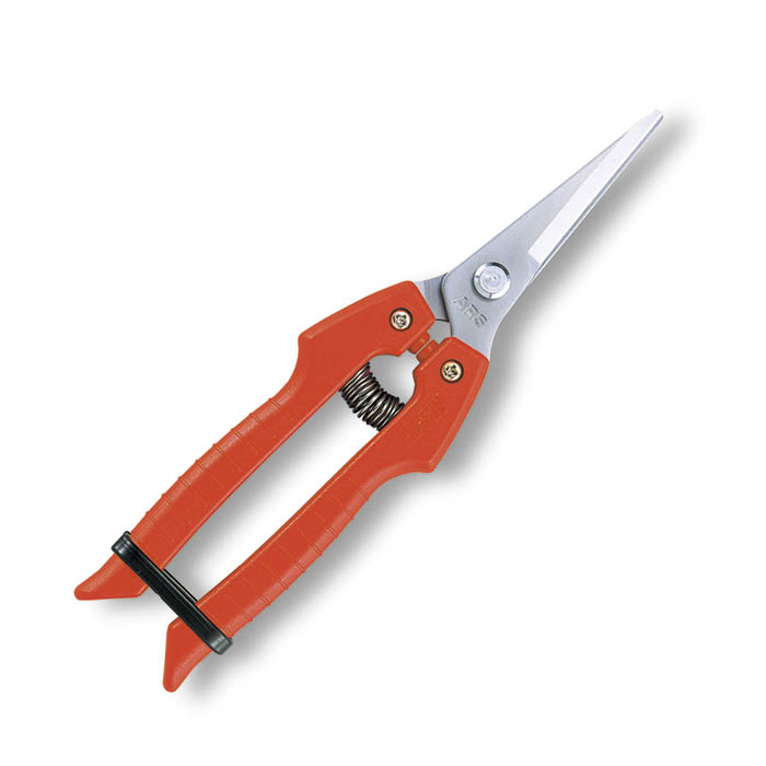 [用途]：■家庭菜園にオススメのガーデニング園芸鋏。ステンレス刃。プロの摘果・採果鋏の切れ味をそのままに、手軽に楽しく使えるガーデニング用鋏として開発しました。菜園・果樹・園芸など幅広い用途にお使い頂けます。[仕様]：■刃の鋼材：高炭素刃物...