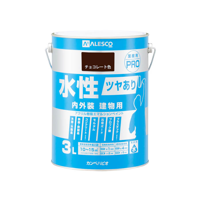 カンペハピオ 水性ツヤあり建物用PRO 3L チョコレート色