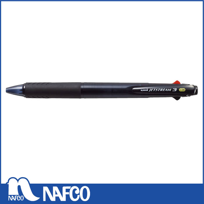 三菱鉛筆 ジェットストリーム　3色　黒軸0.38バラ SXE3-400-38 透明ブラック