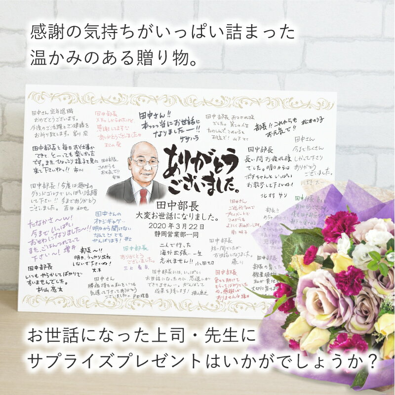 送別会 色紙 寄せ書き 退職祝い 似顔絵寄せ書きボードa3サイズ サプライズ 似顔絵 プレゼント 名入れ ギフト 女性 プレゼント 退職祝い 定年 退職 記念品 男性 女性 写真 写真から似顔絵 オーダー メッセージ 誕生日 サプライズ お祝い 10営業日出荷 名入れ