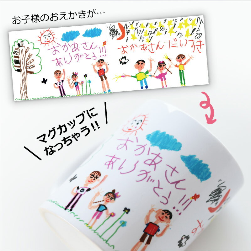 楽天市場 マグカップ かわいい 子供の絵 名入れ お絵かきマグカップ 誕生日 プレゼント ギフト お子様の絵 似顔絵 イラスト お絵かき おえかき 名前入り お父さん お母さん おじいちゃん おばあちゃん 30代 40代 50代 60代 70代 記念品 お祝い 10日営業日出荷 名
