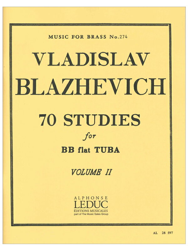 チューバ教本 ブラゼヴィチ：70の練習曲 第2巻 A.Leduc版 