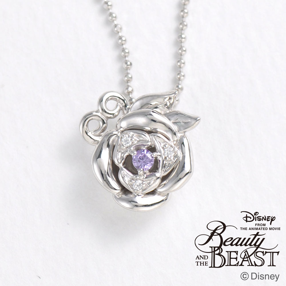 楽天NAGAHORI ONLINE SHOPディズニー ペンダント ネックレス 美女と野獣 プリンセス ベル シルバー キュービック バラ お花 ジュエリー （vpcds20051） クリスマス