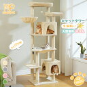 【P10倍・マラソン期間限定】キャットタワー スリム 大型猫用 多頭飼い 猫タワー 据え置き型 コンパクト 省スペース ハンモック サボテン 爪研ぎ 人気 おし...