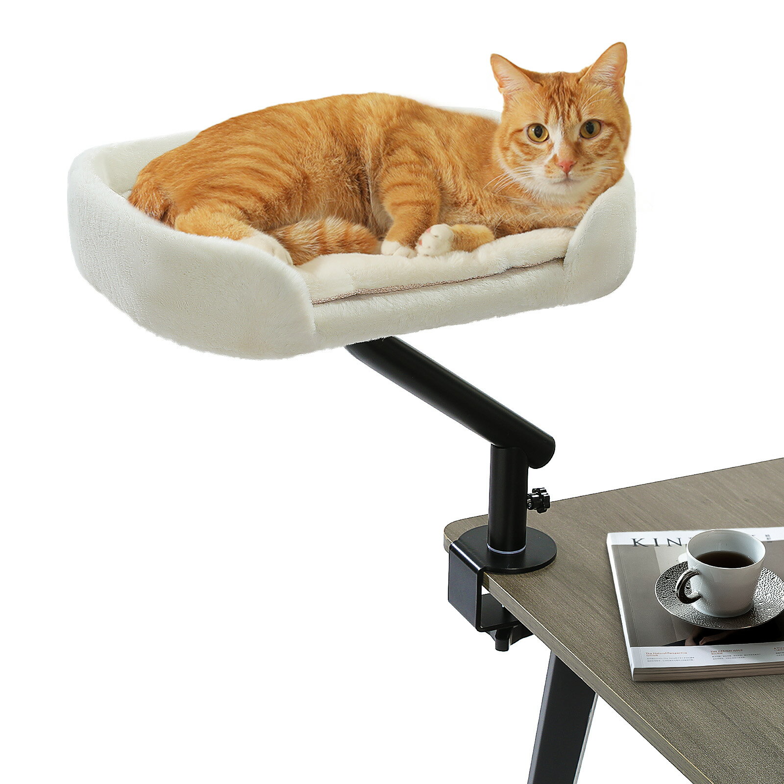 ＼新商品登場／デスク用 猫ベッド 卓上ペットベッド 耐荷重20kg キャットベッド 小動物 猫ハンモック 3..
