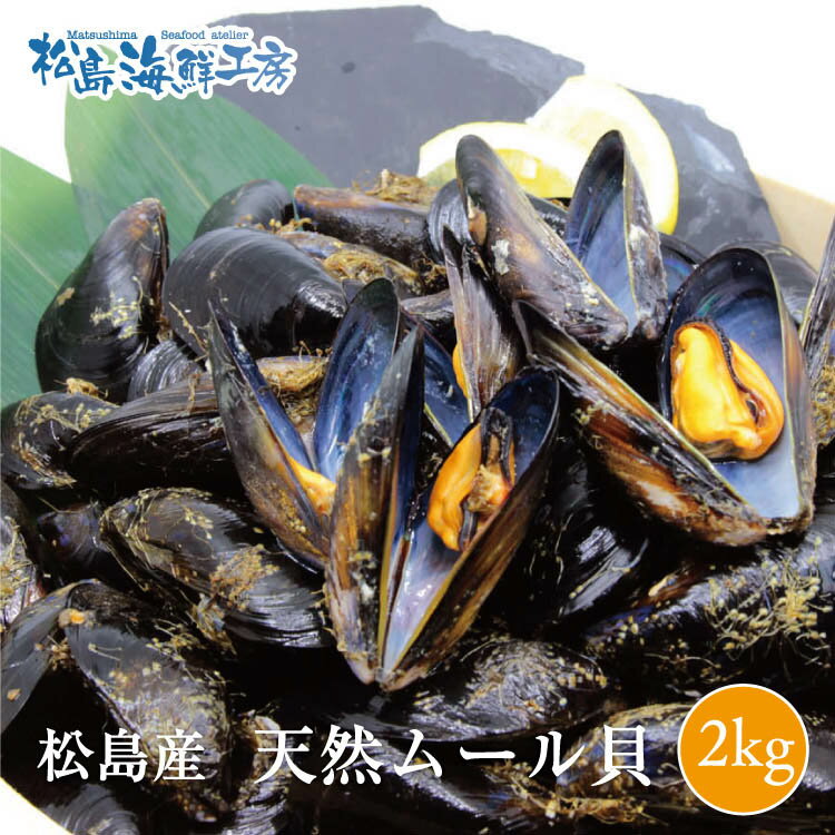 送料無料　松島 産直の天然ムール貝2kg 水揚げ後に活の状態で発送します！　ワイン蒸し パスタなどが ...