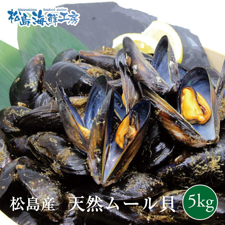 送料無料　松島 産直の天然ムール貝5kg 水揚げ後に活の状態で発送します！　ワイン蒸し パスタなどが ...