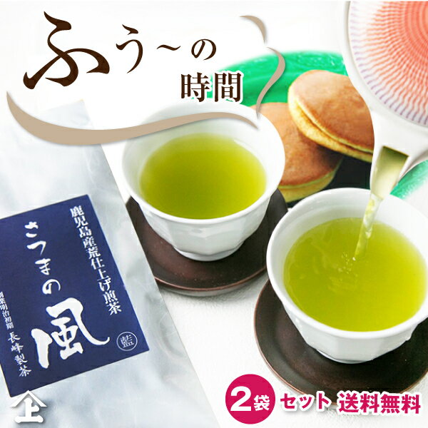 さつまの風100g 2袋 お茶 緑茶 日本茶 鹿児島茶 茶葉 煎茶 手土産 プチギフト 長峰製茶 2023年度産 ポスト投函便送料無料