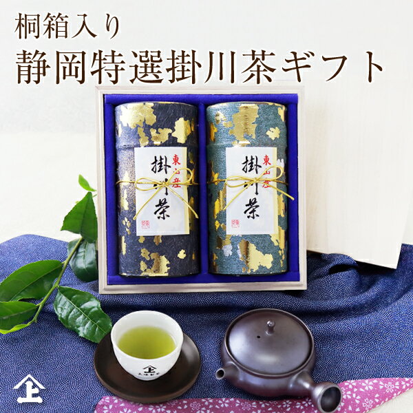 新茶入荷！ 2024 新茶 父の日 父の日プレゼント ギフト お茶 お茶ギフト 東山産 特選 掛川茶 深蒸し茶 桐箱入2缶セッ…