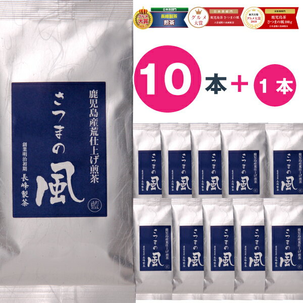 あす楽《2022年度産》お茶 鹿児島茶 さつまの風100g×10本セット 日本茶AWARD2021 合組茶部門 審査員奨励賞受賞 緑茶 日本茶 煎茶 茶葉 お取り寄せ 送料無料